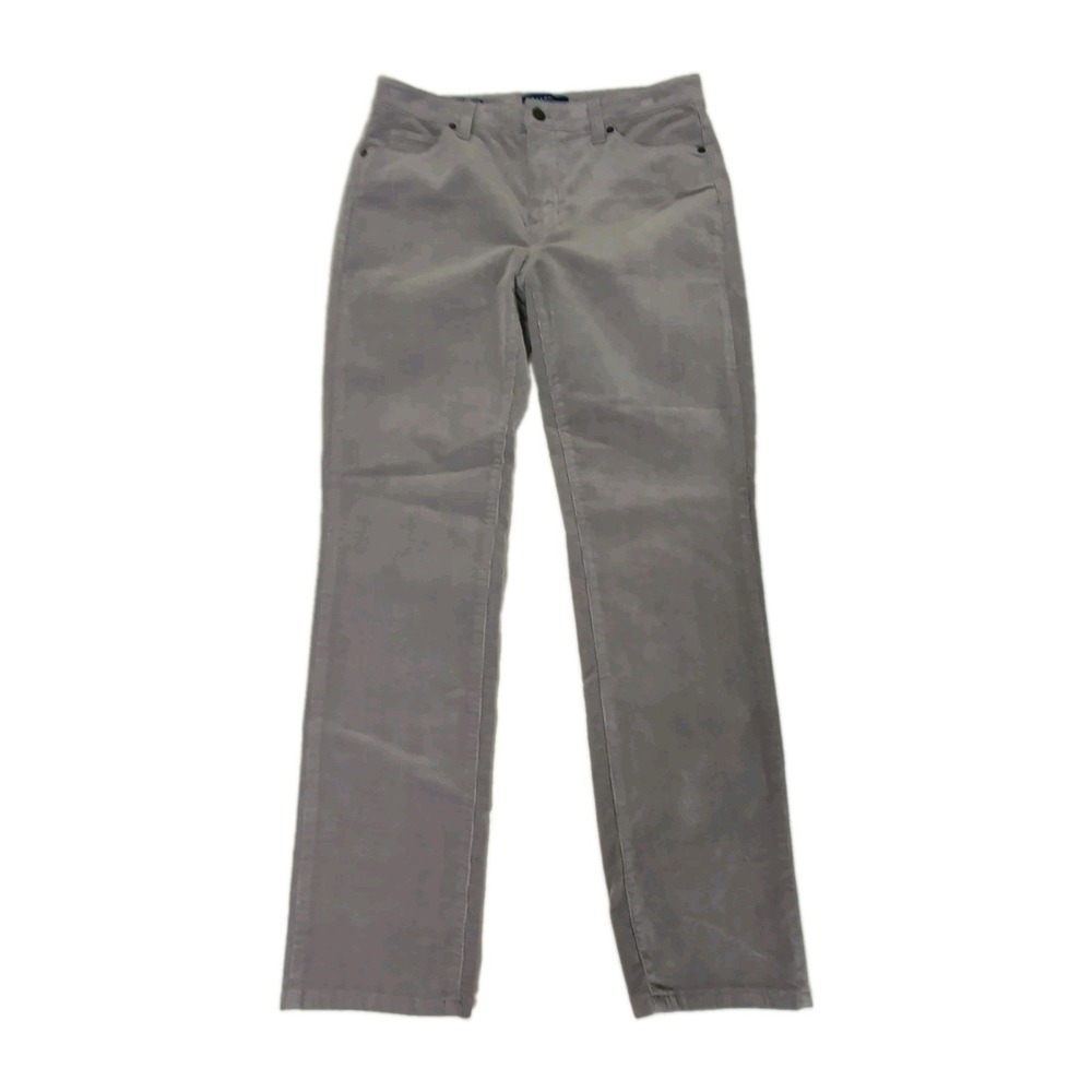 Talbots Corduroy Jeans Womens 6 Petite Gray Stretch Straight Leg High Waist